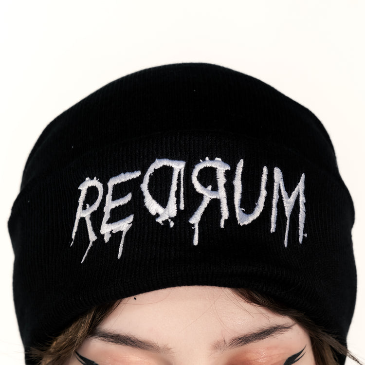 Shop Redrum - Beanie from forbidden alchemy's unisex beanie collection. Soft knit, 100% acrylic, bold embroidery, authentic alternative style. Tagged: Beanies.Beaniesforbidden alchemyBeanies