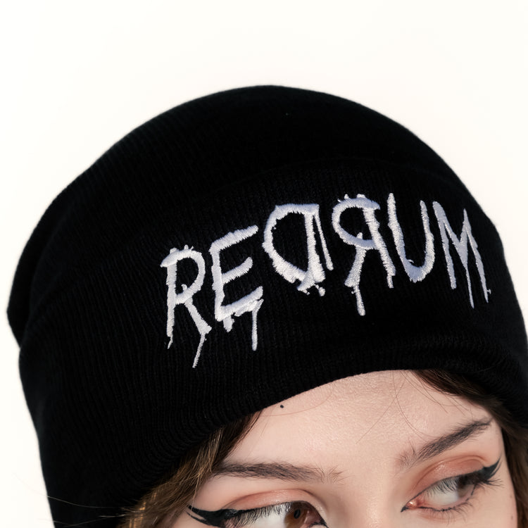 Shop Redrum - Beanie from forbidden alchemy's unisex beanie collection. Soft knit, 100% acrylic, bold embroidery, authentic alternative style. Tagged: Beanies.Beaniesforbidden alchemyBeanies