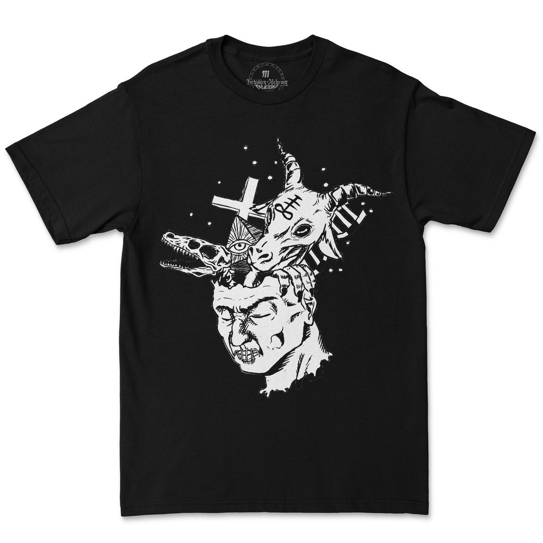 Shop Forbidden Alchemy’s men's T-shirts. Crafted from 100% cotton, featuring vibrant direct-to-garment prints and bold metalcore style. Tagged: MEN'S TEES.T-Shirtsforbidden alchemyMEN'S TEES