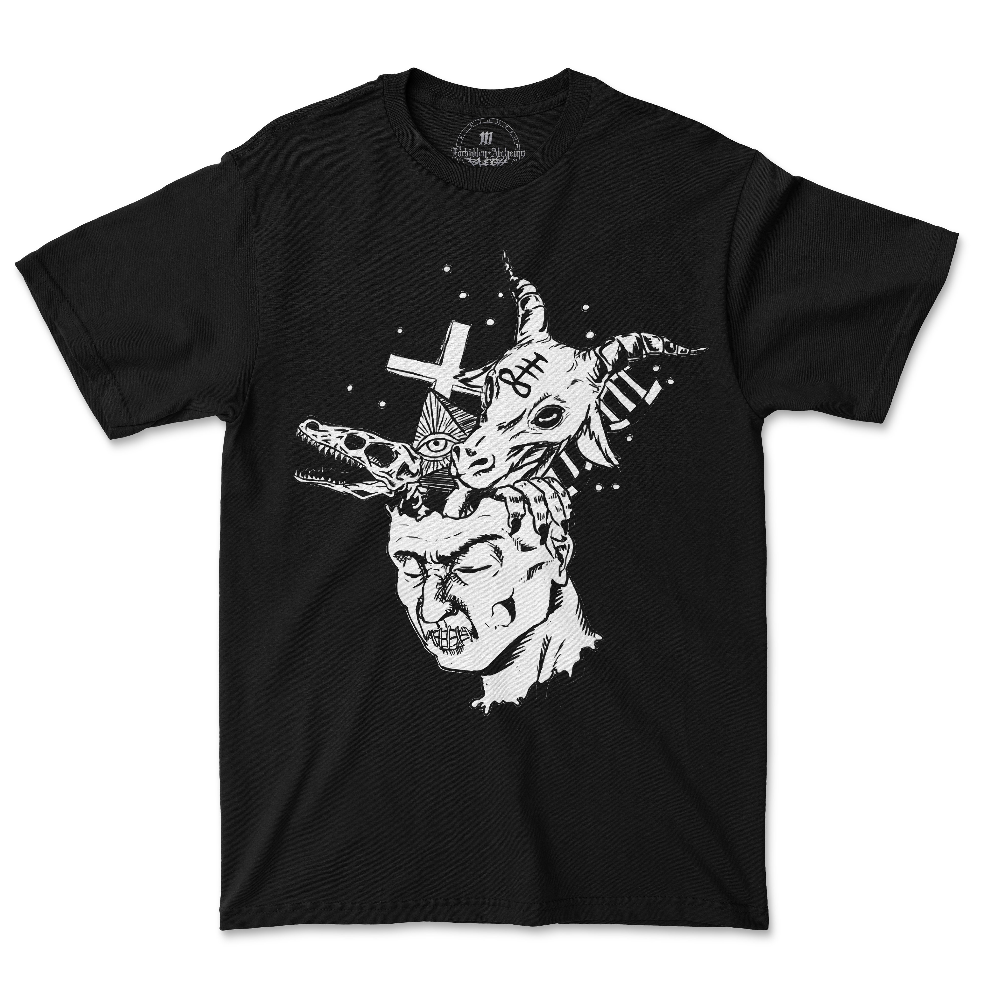 Shop Forbidden Alchemy’s men's T-shirts. Crafted from 100% cotton, featuring vibrant direct-to-garment prints and bold metalcore style. Tagged: MEN'S TEES.T-Shirtsforbidden alchemyMEN'S TEES