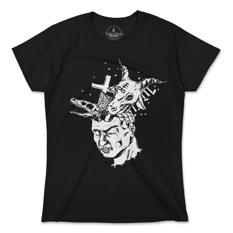 Shop Forbidden Alchemy’s women's T-shirts—100% cotton with vivid direct-to-garment (DTG) prints, inspired by authentic metalcore style. Tagged: WOMEN'S TEES.T-Shirtsforbidden alchemyWOMEN'S TEES