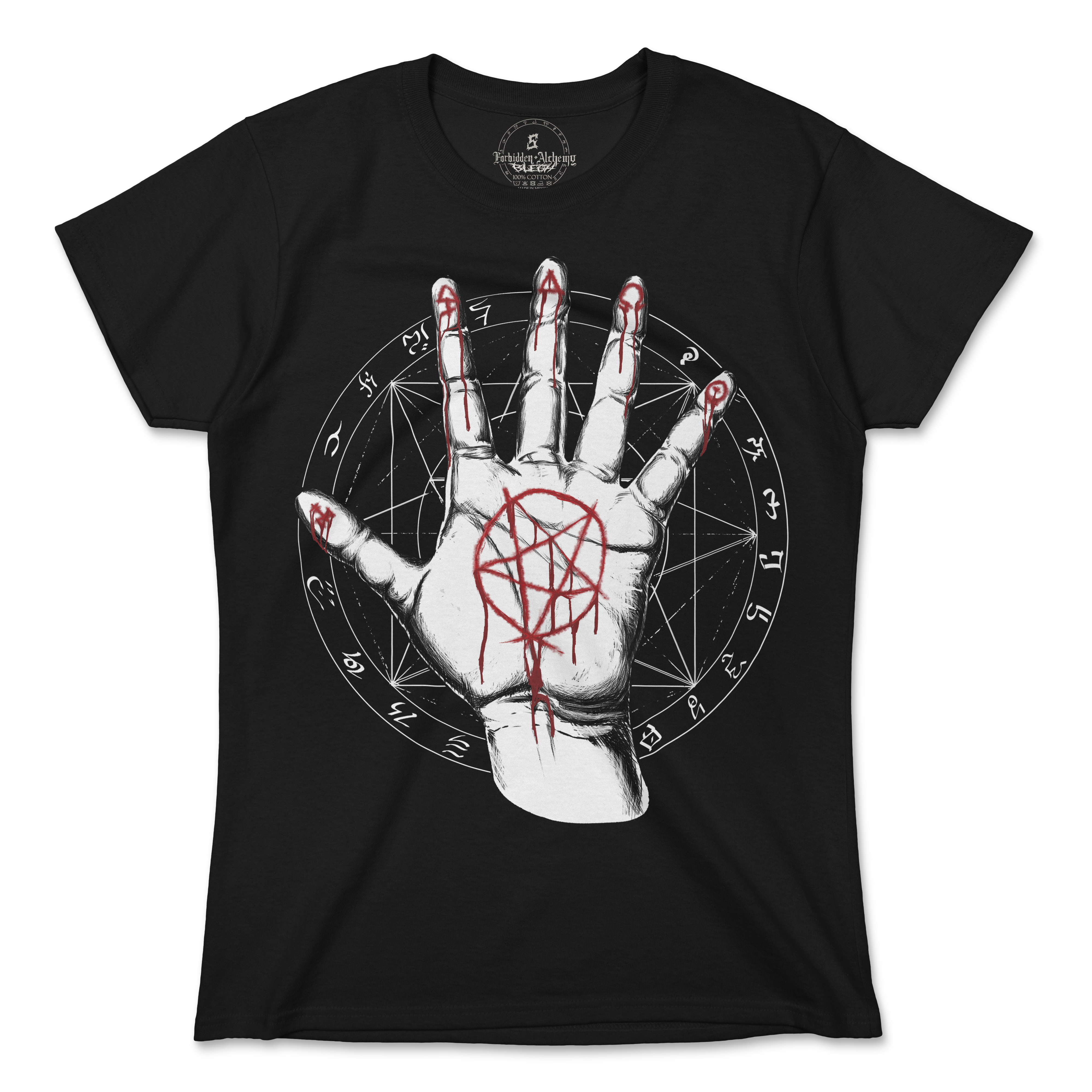 Shop Forbidden Alchemy’s women's T-shirts—100% cotton with vivid direct-to-garment (DTG) prints, inspired by authentic metalcore style. Tagged: WOMEN'S TEES.T-Shirtsforbidden alchemyWOMEN'S TEES