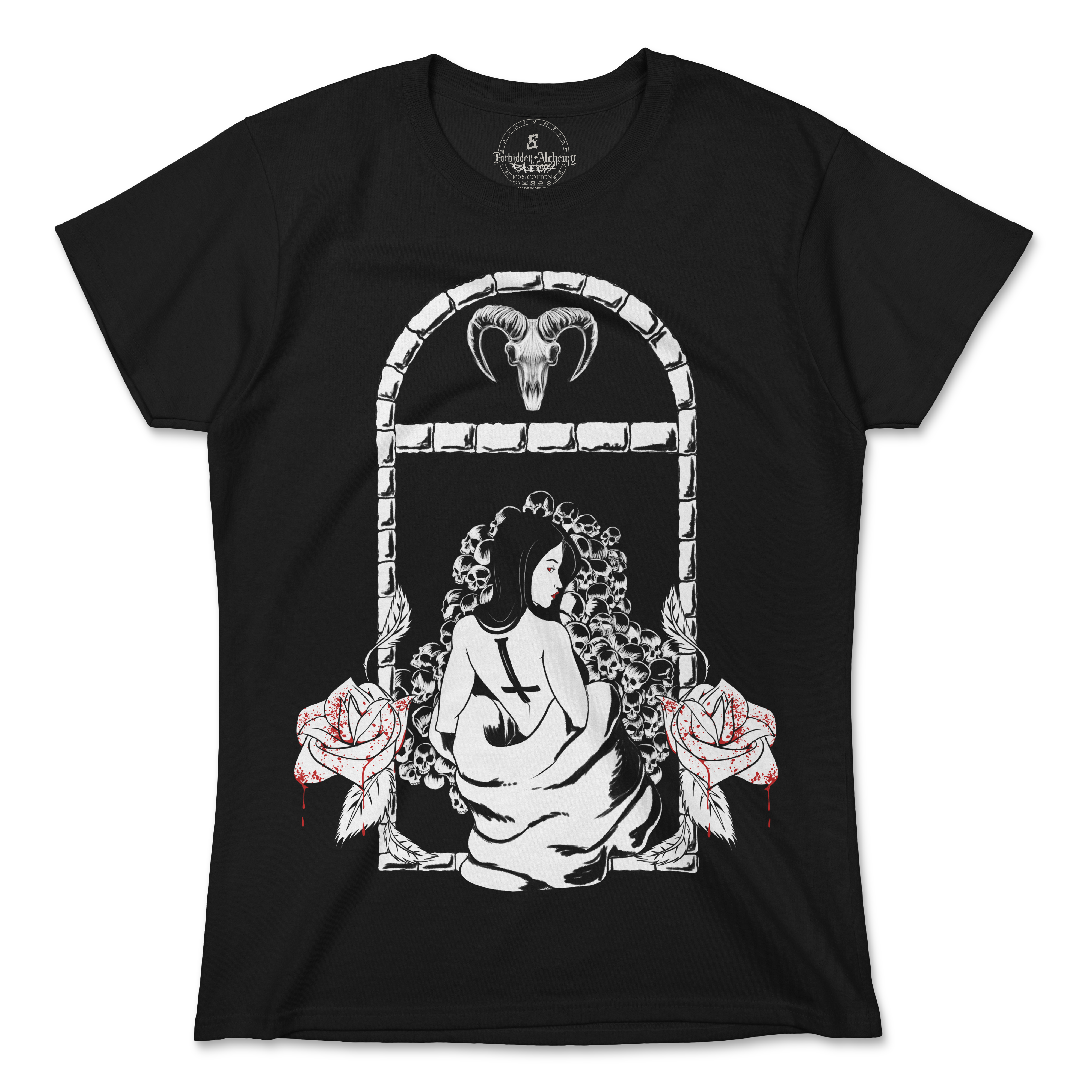 Shop Forbidden Alchemy’s women's T-shirts—100% cotton with vivid direct-to-garment (DTG) prints, inspired by authentic metalcore style. Tagged: WOMEN'S TEES.T-Shirtsforbidden alchemyWOMEN'S TEES