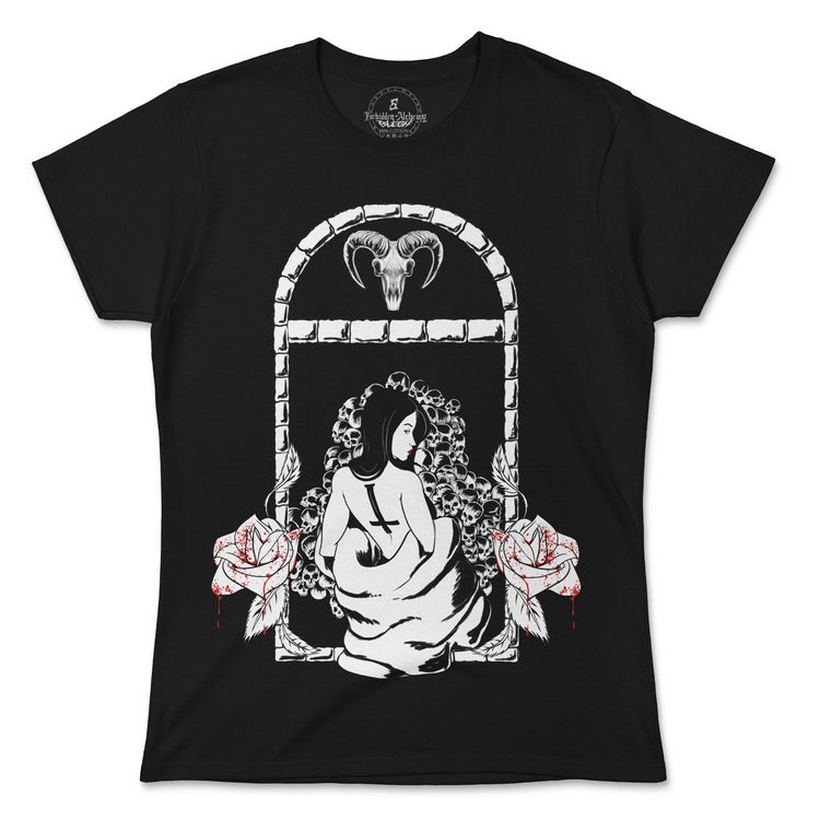 Shop Forbidden Alchemy’s women's T-shirts—100% cotton with vivid direct-to-garment (DTG) prints, inspired by authentic metalcore style. Tagged: WOMEN'S TEES.T-Shirtsforbidden alchemyWOMEN'S TEES