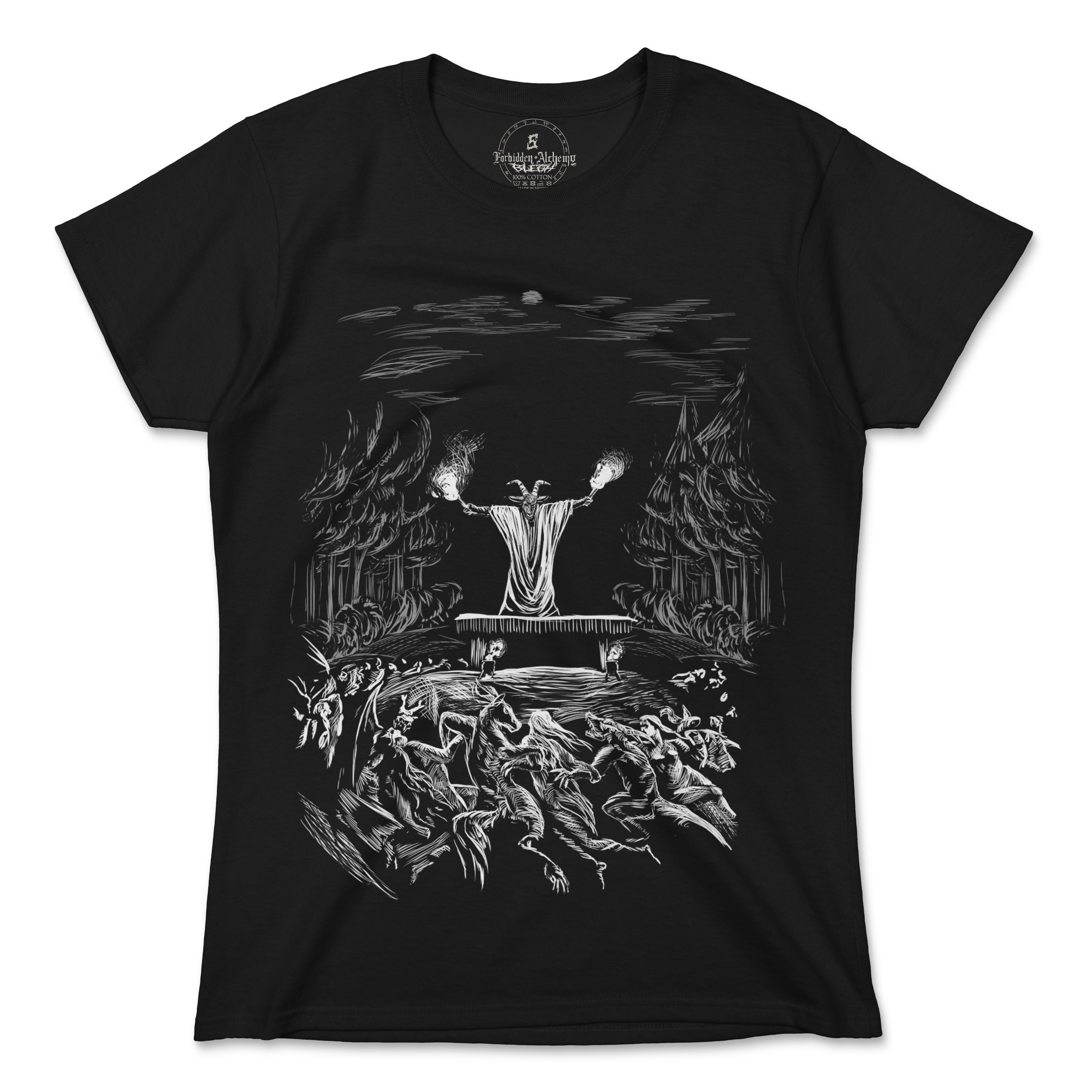 Shop Forbidden Alchemy’s women's T-shirts—100% cotton with vivid direct-to-garment (DTG) prints, inspired by authentic metalcore style. Tagged: WOMEN'S TEES.T-Shirtsforbidden alchemyWOMEN'S TEES