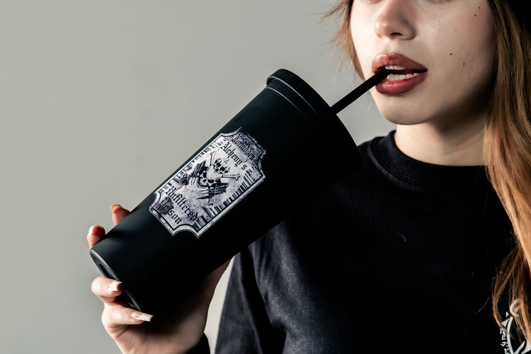 Shop from Forbidden Alchemy’s 22oz reusable tumblers. Durable cups with screw lids and straws, featuring bold, metalcore-inspired designs. Tagged: Tumblers.Tumblersforbidden alchemyTumblers