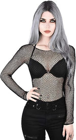 Load image into Gallery viewer, Goth Long Sleeve Top - Fishnet
