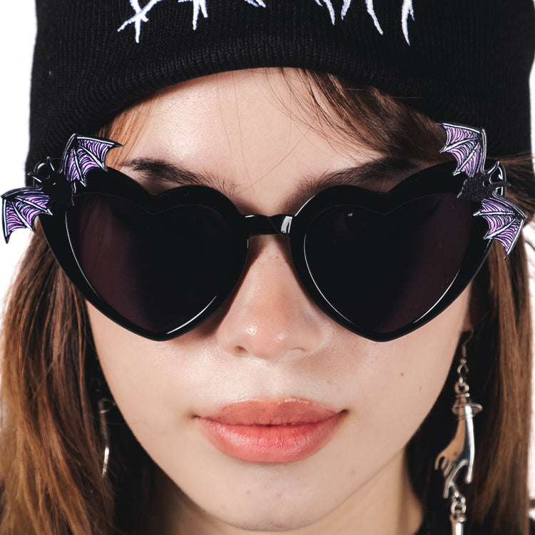 Shop Bat Heart Shades from Forbidden Alchemy's gothic sunglasses. Premium quality eyewear featuring bold frames and authentic goth aesthetics. Tagged: shades.Sunglassesforbidden alchemyshades