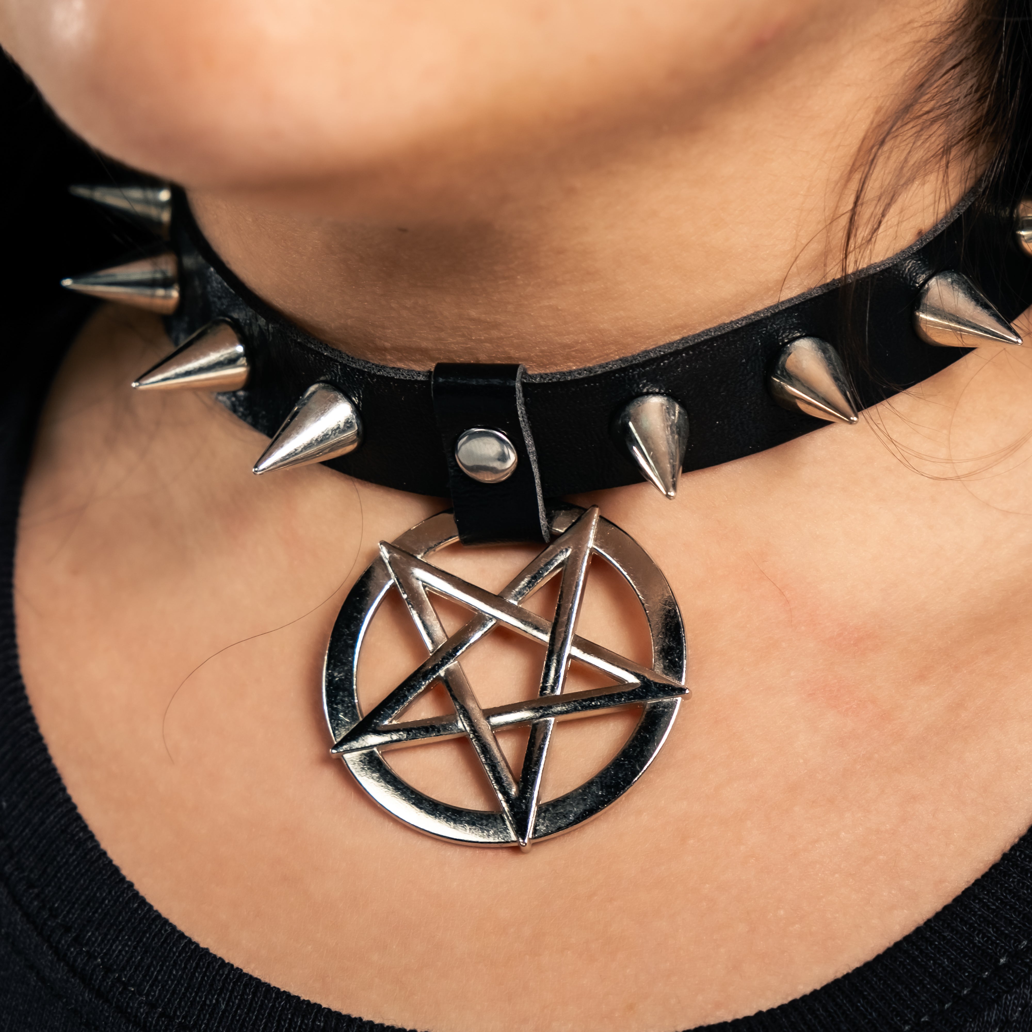 Pentagram | Leather Choker & Alloy Studs | Forbidden Alchemy
