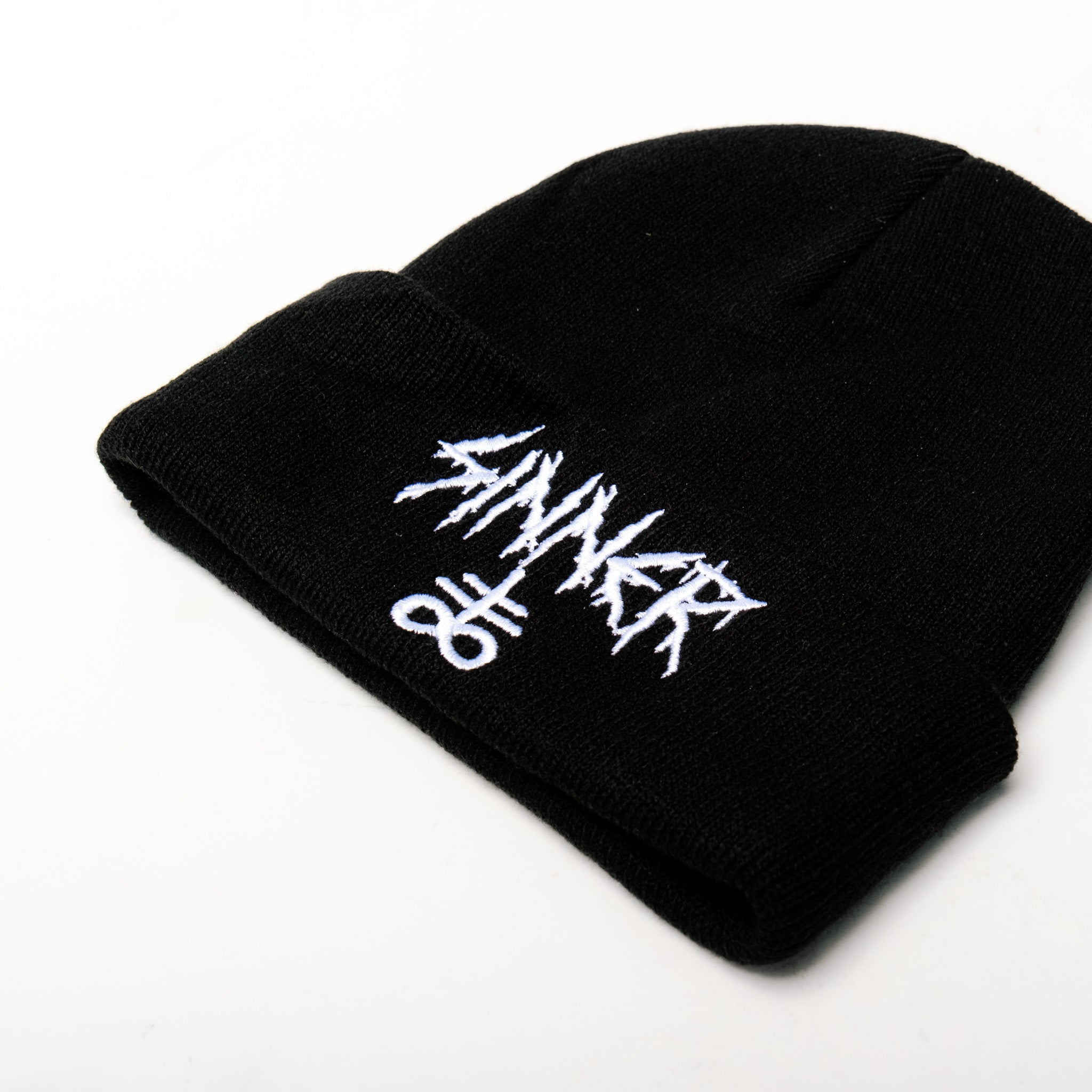 Shop Sinner - Beanie from forbidden alchemy's unisex beanie collection. Soft knit, 100% acrylic, bold embroidery, authentic alternative style. Tagged: Beanies.Beaniesforbidden alchemyBeanies