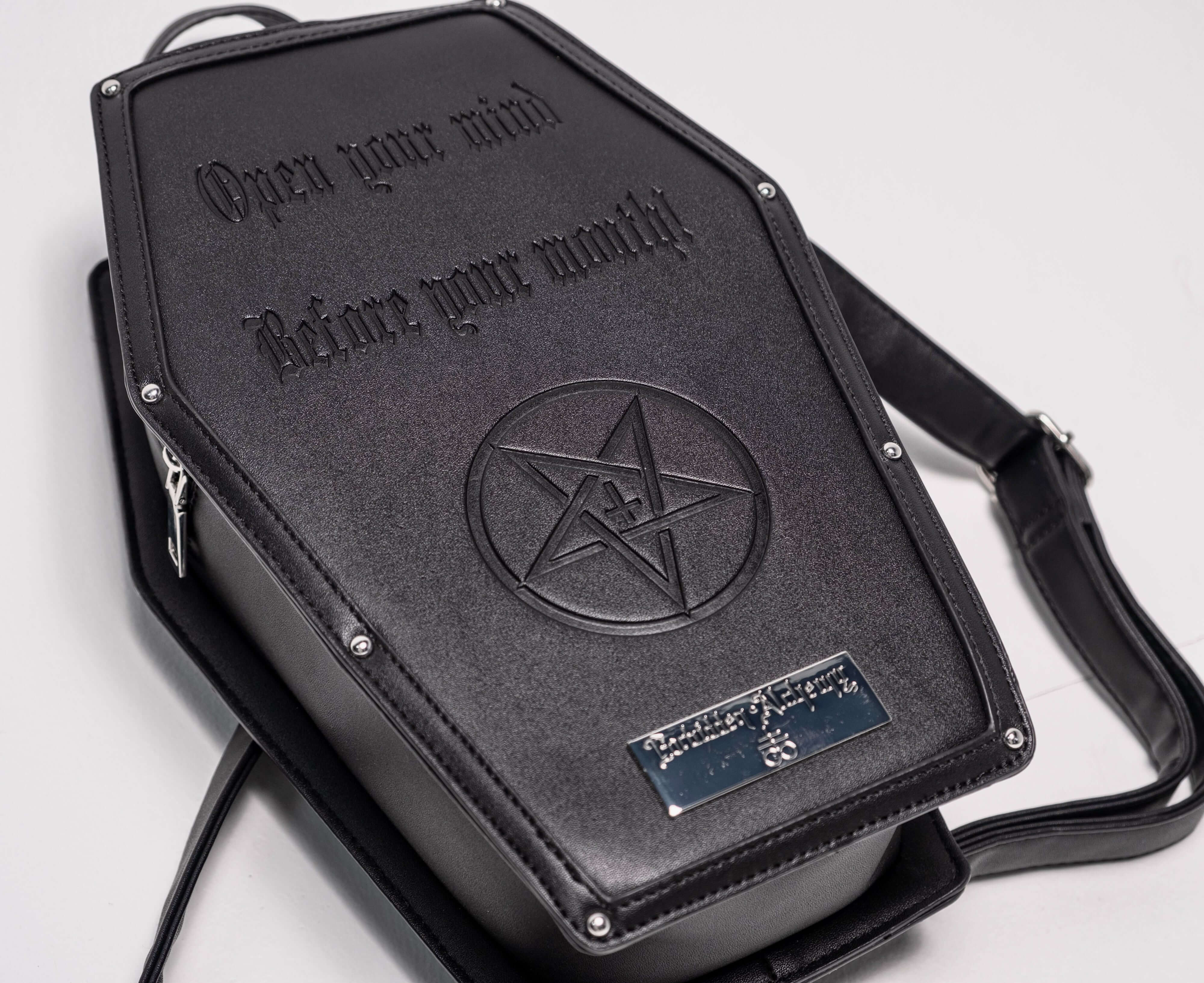 Shop Open your Mind * Backpack from forbidden alchemy's vegan leather backpacks. Premium quality, cruelty-free, alternative style accessories. Tagged: bags.Backpacks forbidden alchemy bags