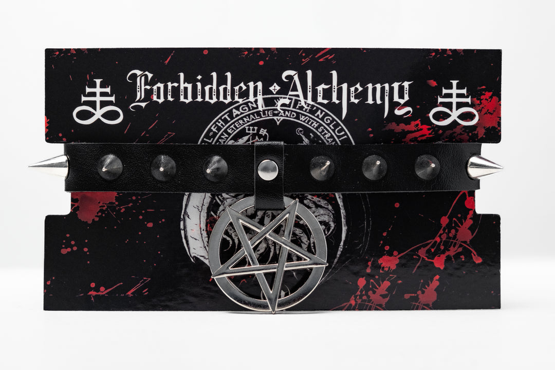 Shop Forbidden Alchemy’s premium leather chokers. Adjustable fit, alloy studs, and authentic metalcore-inspired designs. Tagged: Choker.Necklacesforbidden alchemyChoker