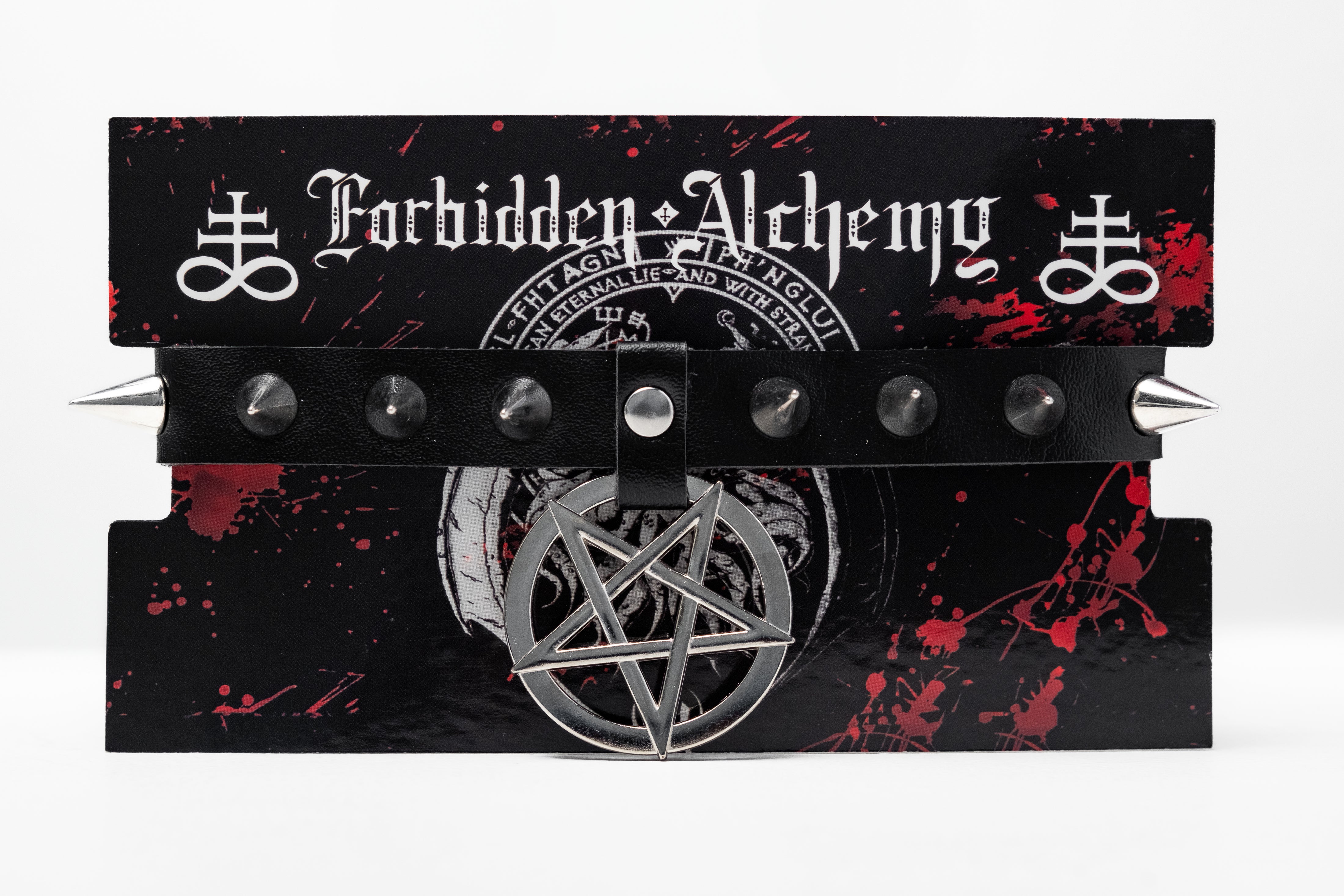 Shop Forbidden Alchemy’s premium leather chokers. Adjustable fit, alloy studs, and authentic metalcore-inspired designs. Tagged: Choker.Necklacesforbidden alchemyChoker