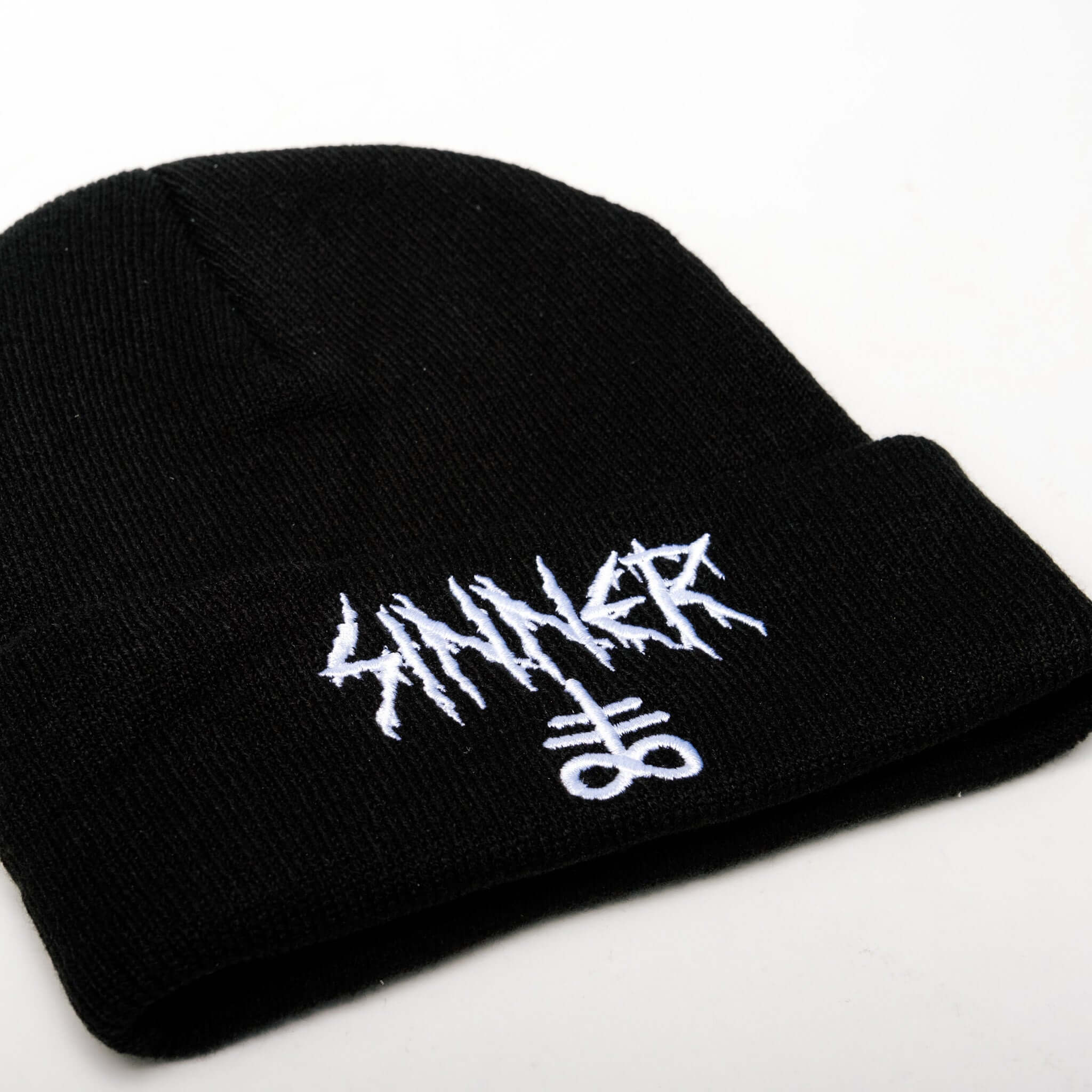 Shop Sinner - Beanie from forbidden alchemy's unisex beanie collection. Soft knit, 100% acrylic, bold embroidery, authentic alternative style. Tagged: Beanies.Beaniesforbidden alchemyBeanies