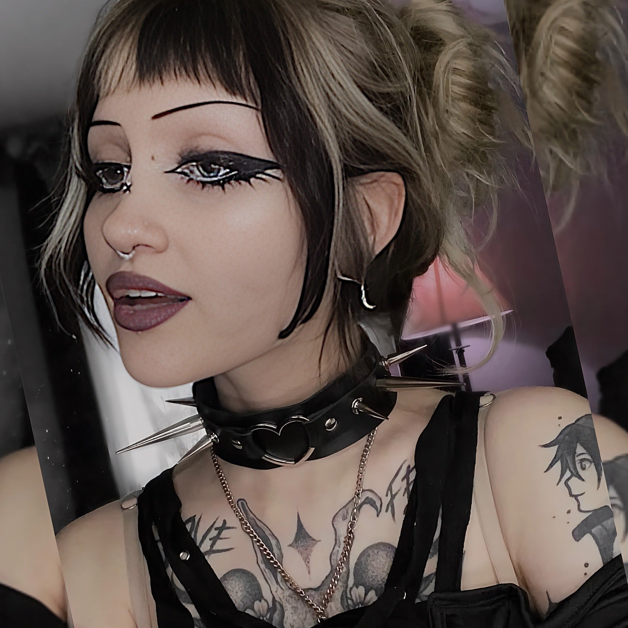 Spiked Heart Leather Choker Gothic Edgy Style – forbidden alchemy