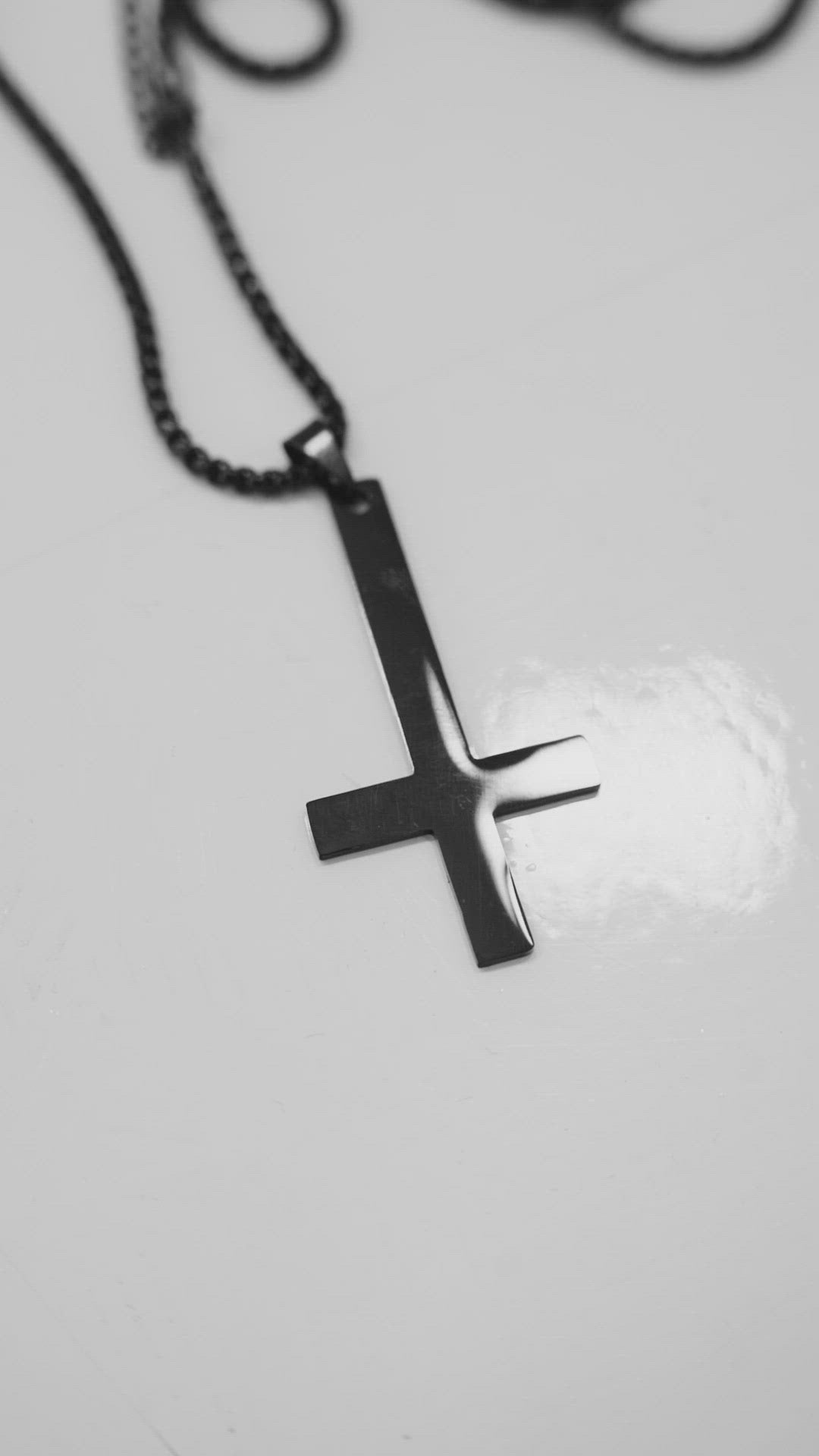 Inverted Cross Necklace Upside Down Cross Necklace / Misanthropy Creations