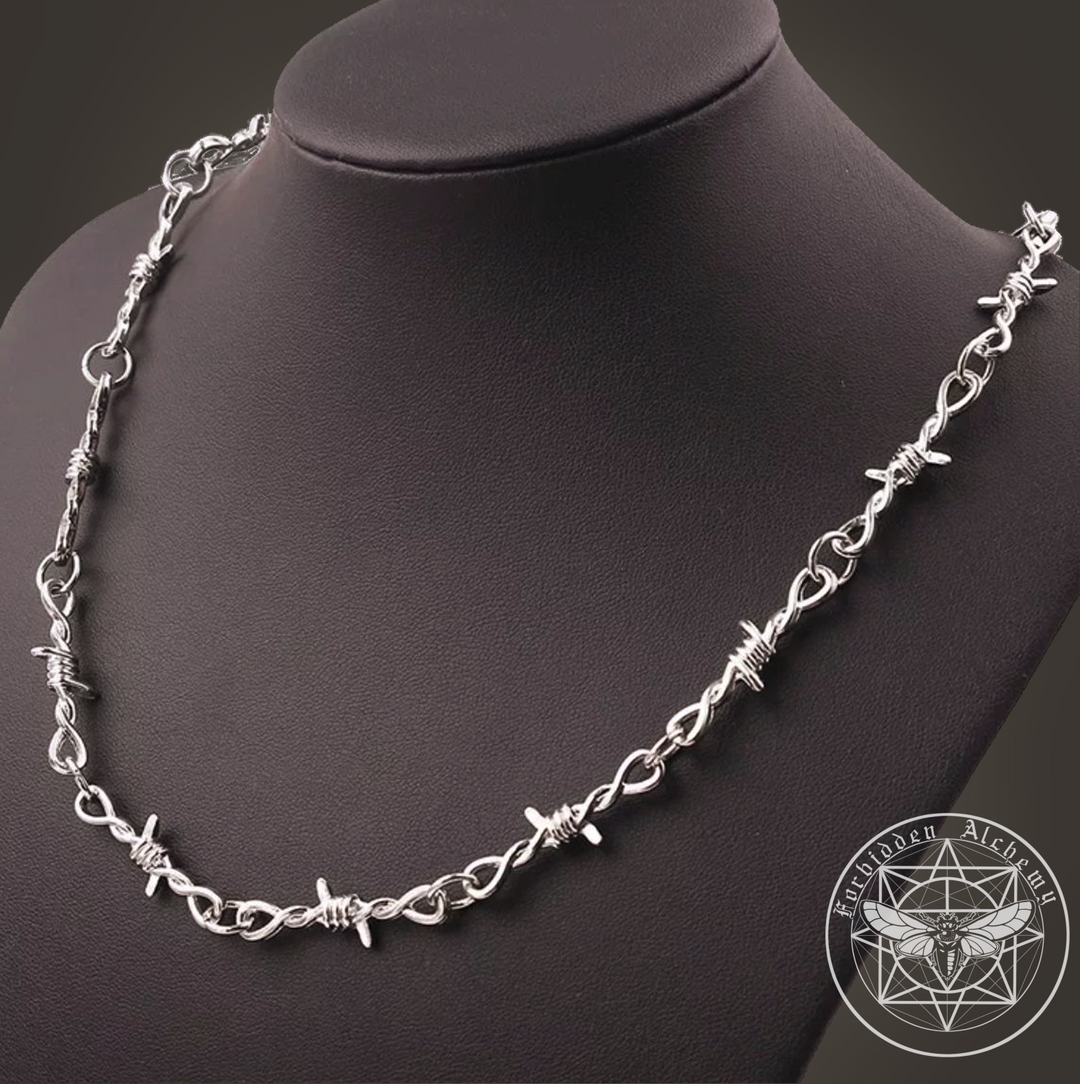 Shop Barbed wire - Necklace from Forbidden Alchemy’s collection. Crafted from premium alloy zinc, each piece showcases detailed. Tagged: Necklaces.Necklacesforbidden alchemyNecklaces
