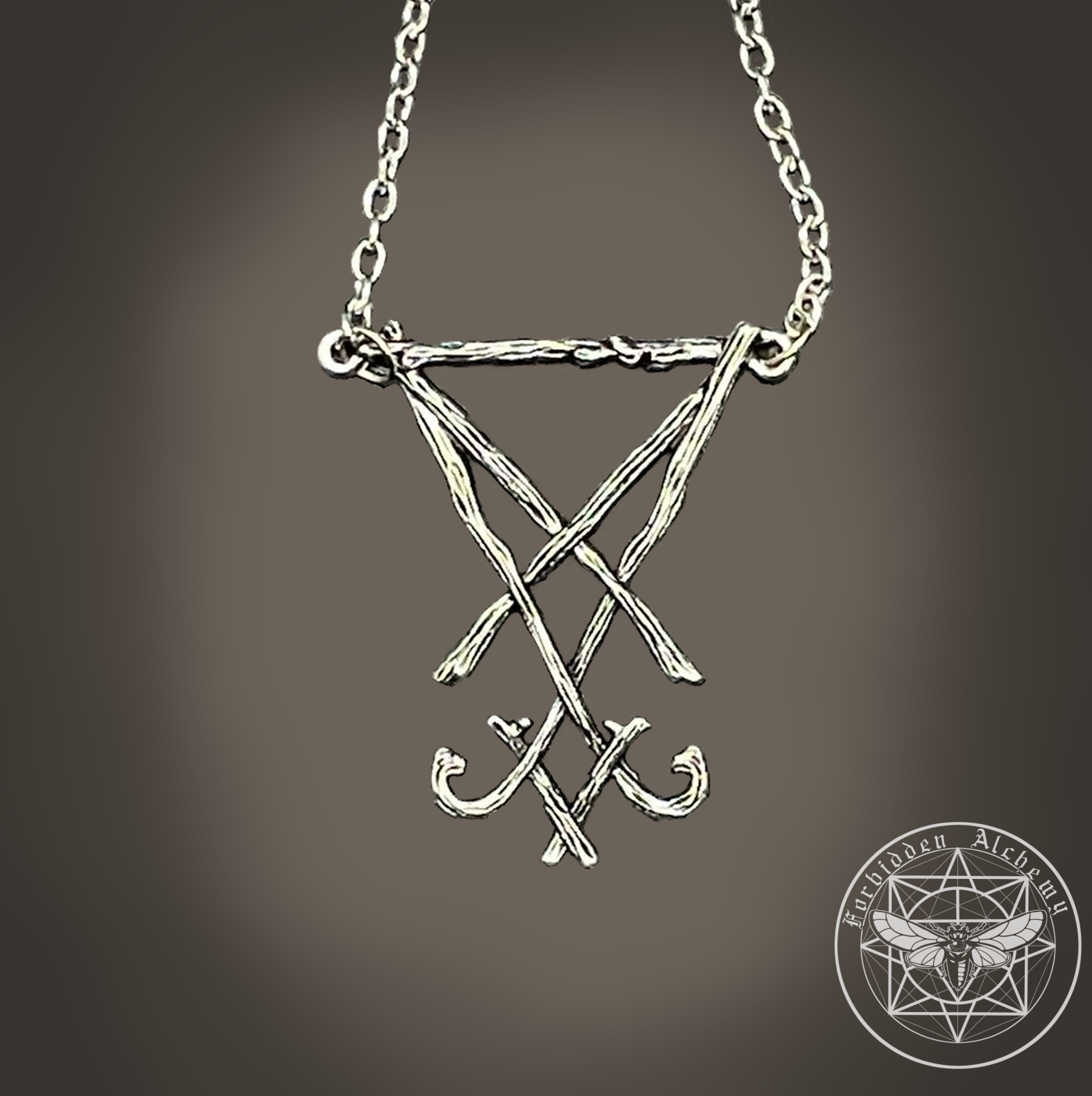 Shop Sigil of Lucifer from Forbidden Alchemy’s necklace. Crafted from premium alloy zinc, each piece showcases detailed. Tagged: Necklaces.Necklacesforbidden alchemyNecklaces