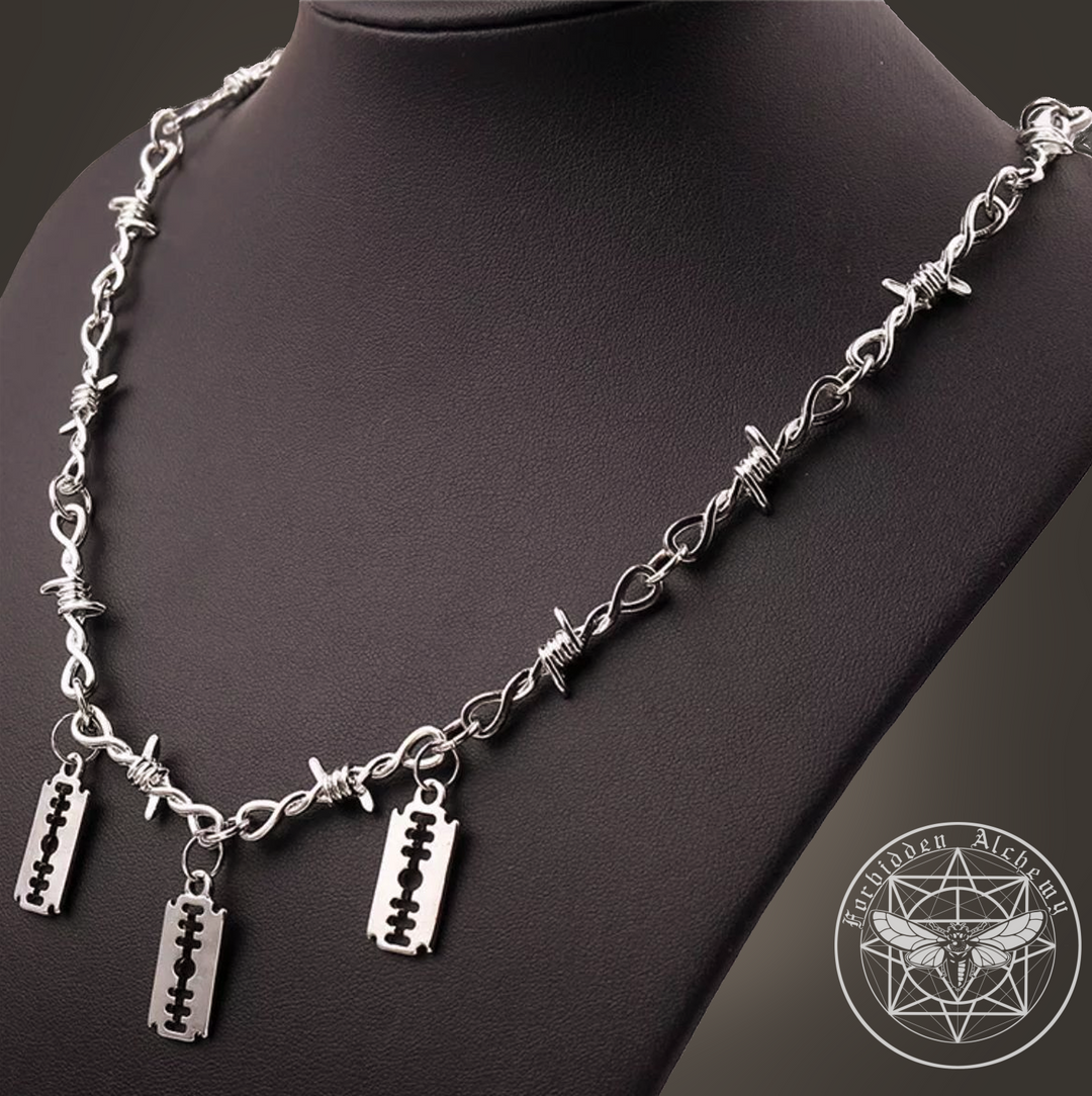 Shop Razors - Necklace from Forbidden Alchemy’s collection. Crafted from premium alloy zinc, each piece showcases detailed. Tagged: Necklaces.Necklacesforbidden alchemyNecklaces