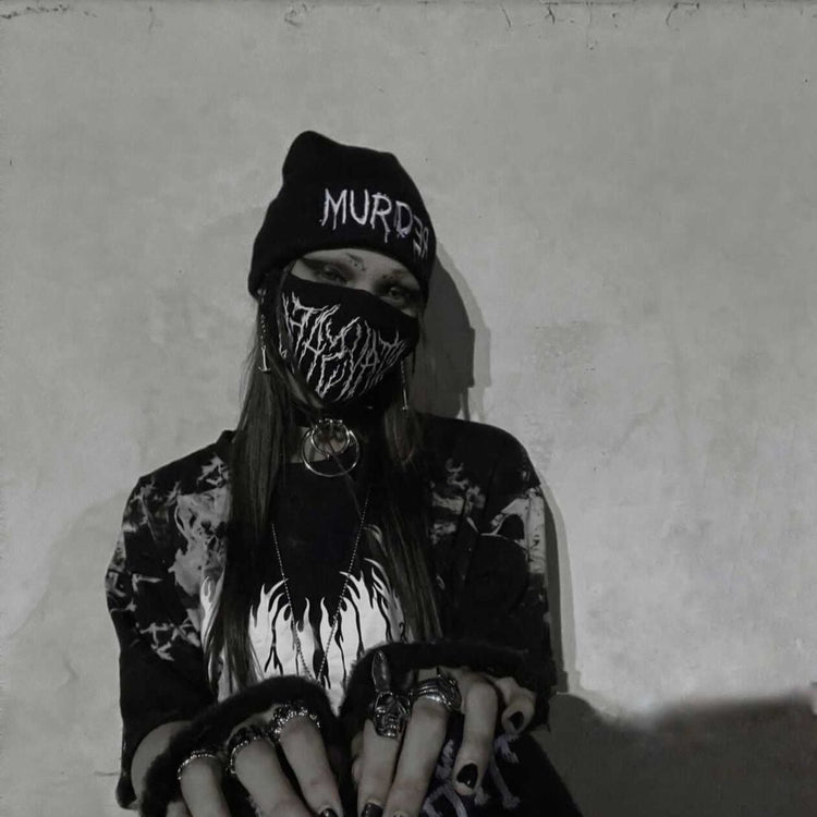 Shop Redrum - Beanie from forbidden alchemy's unisex beanie collection. Soft knit, 100% acrylic, bold embroidery, authentic alternative style. Tagged: Beanies.Beaniesforbidden alchemyBeanies