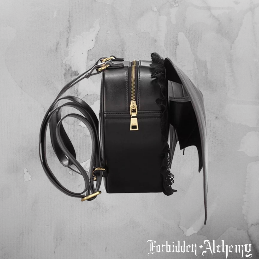 Shop Bat heart - Backpack from forbidden alchemy's vegan leather backpacks. Premium quality, cruelty-free, alternative style accessories. Tagged: bags.Backpacksforbidden alchemybags